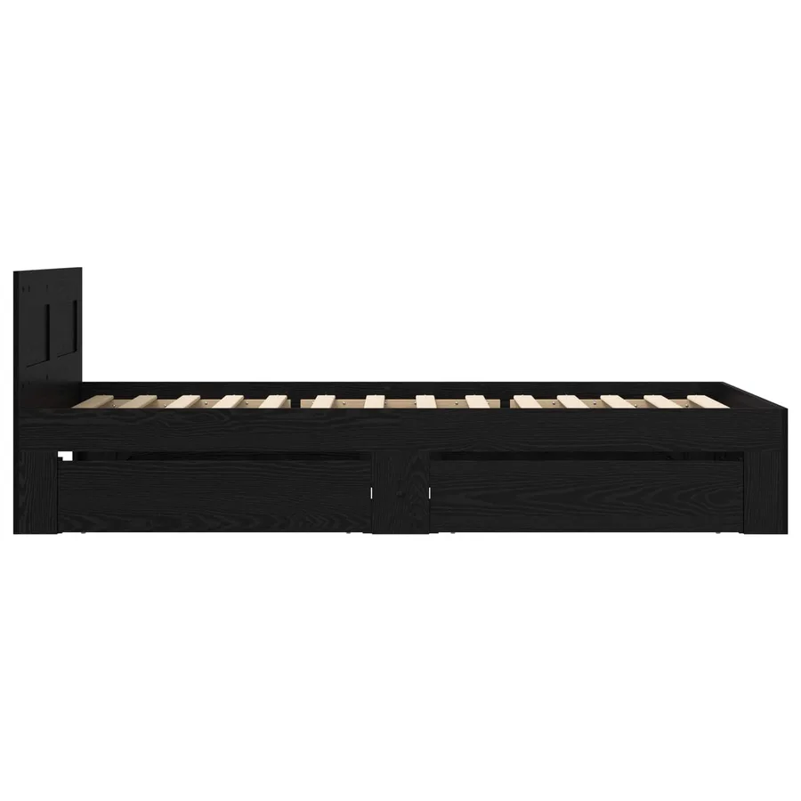 Cadre de lit avec tiroir 2 pc Chêne noir Bois d'ingénierie - 6