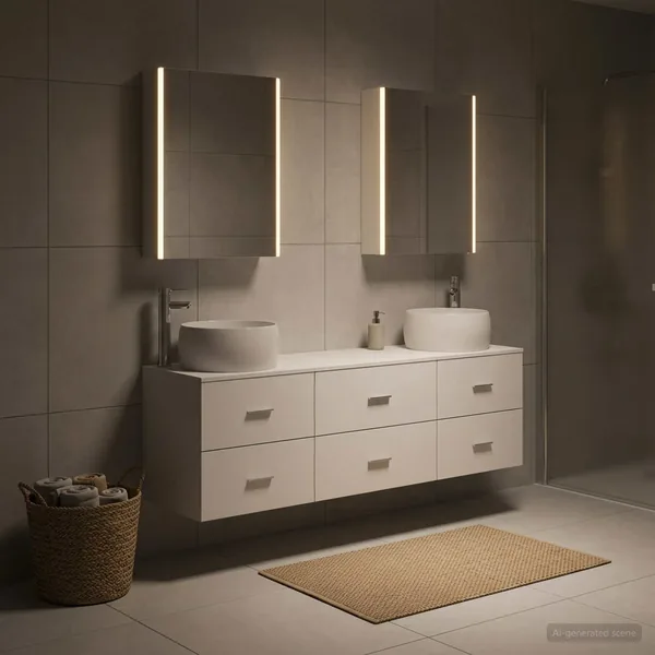 Ensemble de mobilier de salle de bain 5 pcs Blanc