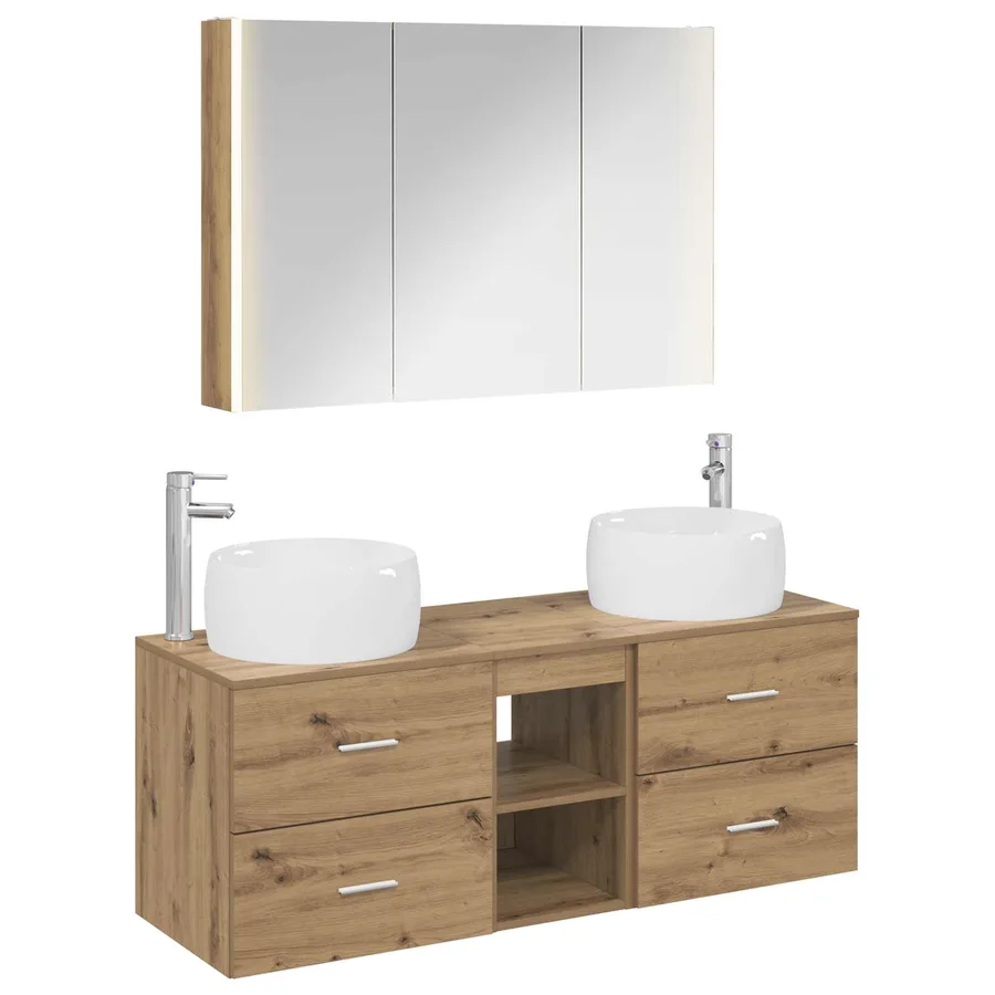 Ensemble de mobilier de salle de bain 4 pc Chêne artisanal - 2