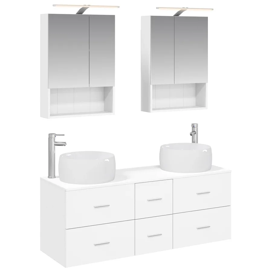 Ensemble de mobilier de salle de bain 5 pcs Blanc - 2
