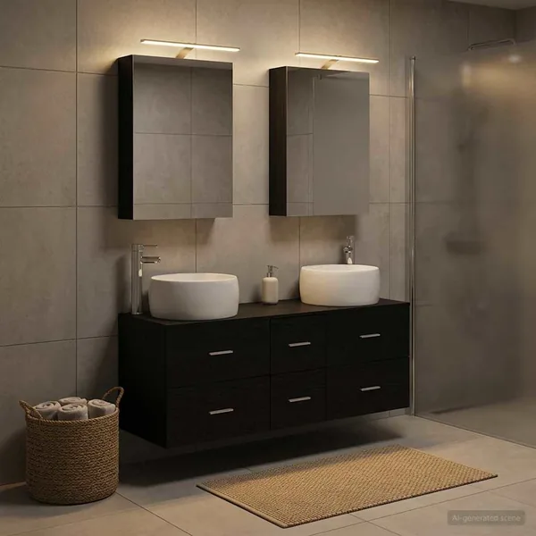Ensemble de mobilier de salle de bain 5 pcs Chêne noir