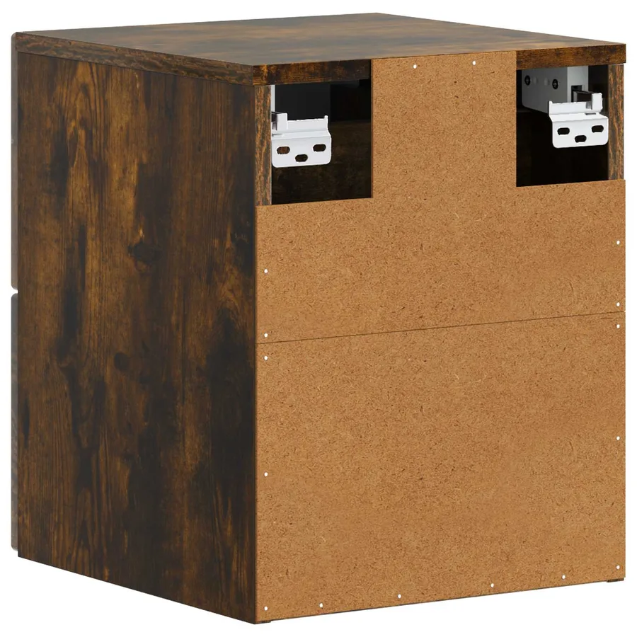 Cabinet de chevet mural Chêne fumé 34,5 x 33 x 40 cm - 7