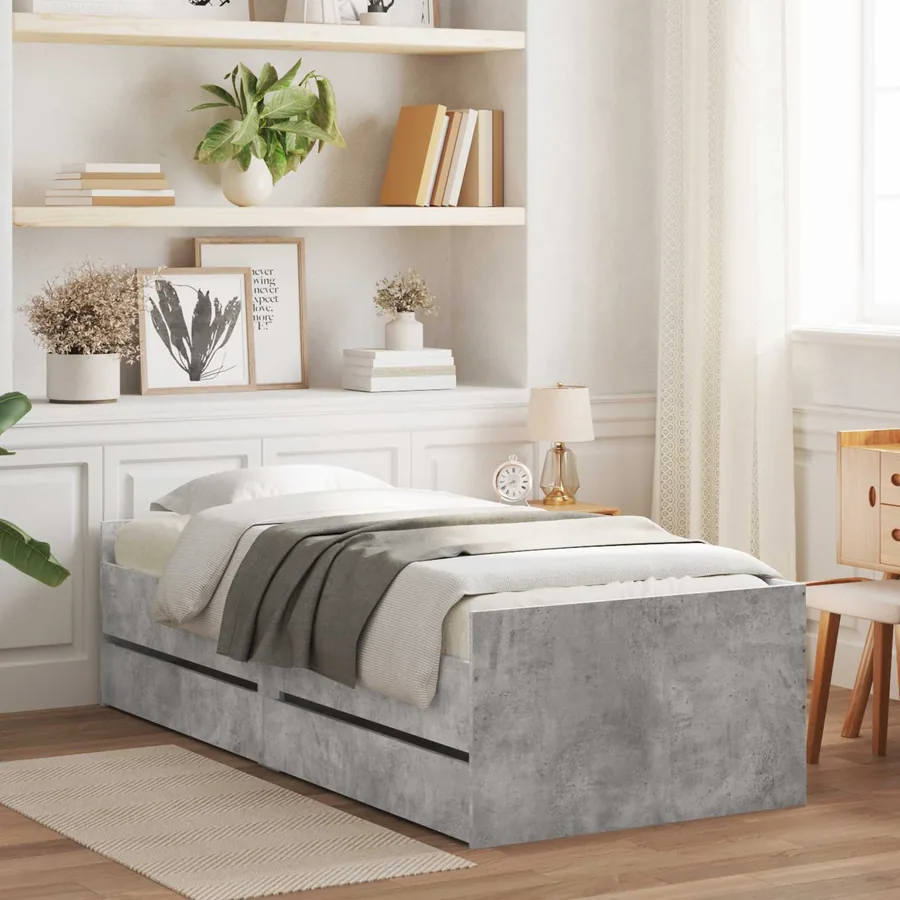 Cadre de lit avec rangement Sonoma gris 80 x 200 cm