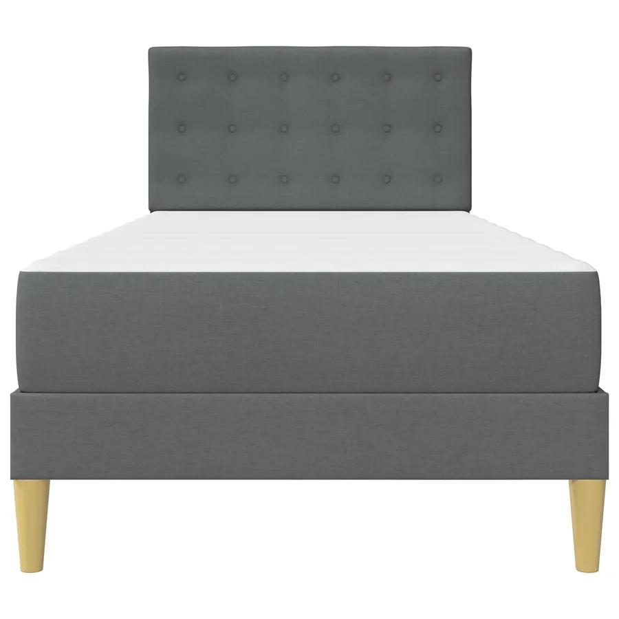 Cadre de lit avec matelas Gris foncé 100 x 200 cm Tissu - 6