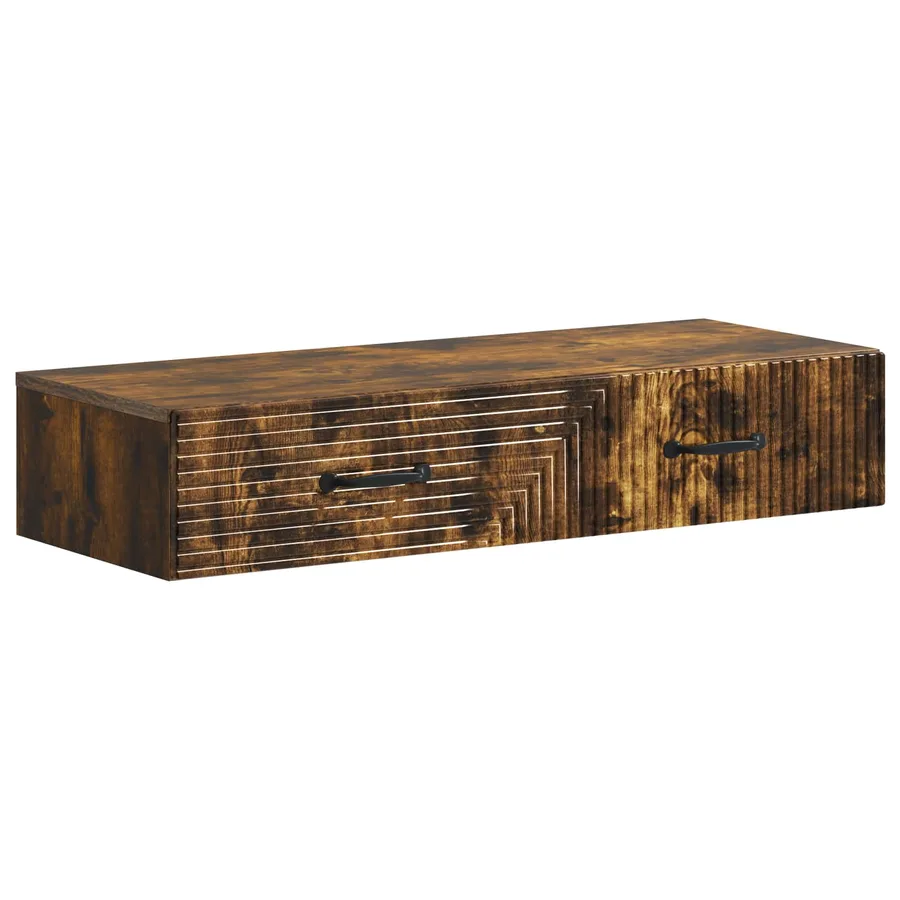 Table d'appoint murale Chêne fumé 87,5 x 34,5 x 17 cm - 2