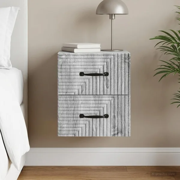 Cabinet de chevet mural Sonoma gris 34,5 x 33 x 40 cm