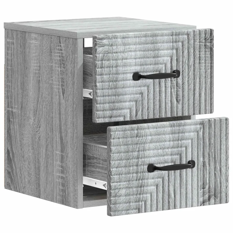 Cabinet de chevet mural Sonoma gris 34,5 x 33 x 40 cm - 4