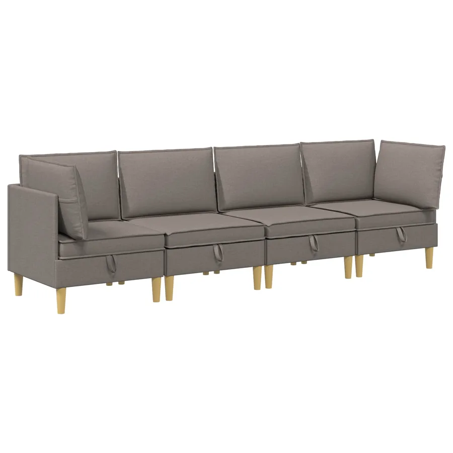 Canapé modulaire avec rangement 4 pcs Taupe Tissu - 2