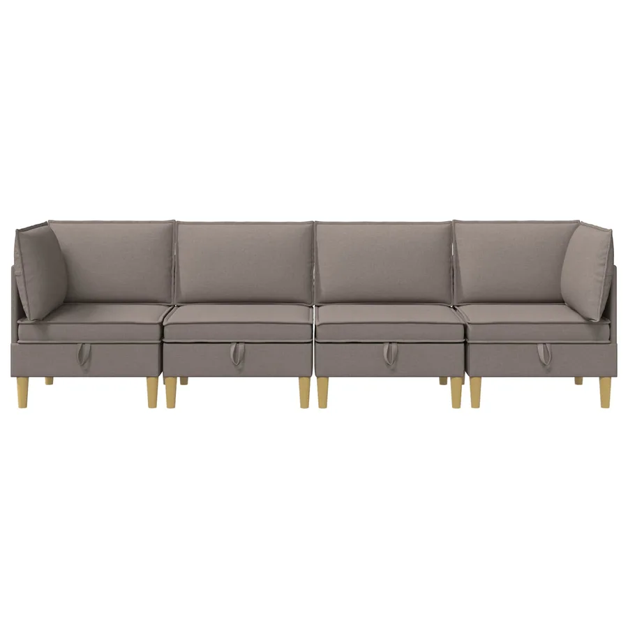 Canapé modulaire avec rangement 4 pcs Taupe Tissu - 7