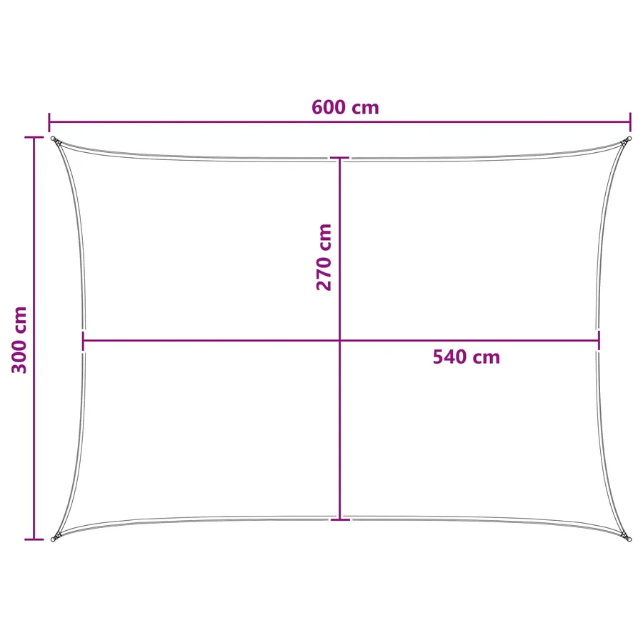 Voile d'ombre Bleu et Blanc 3 x 6 m HDPE - 8
