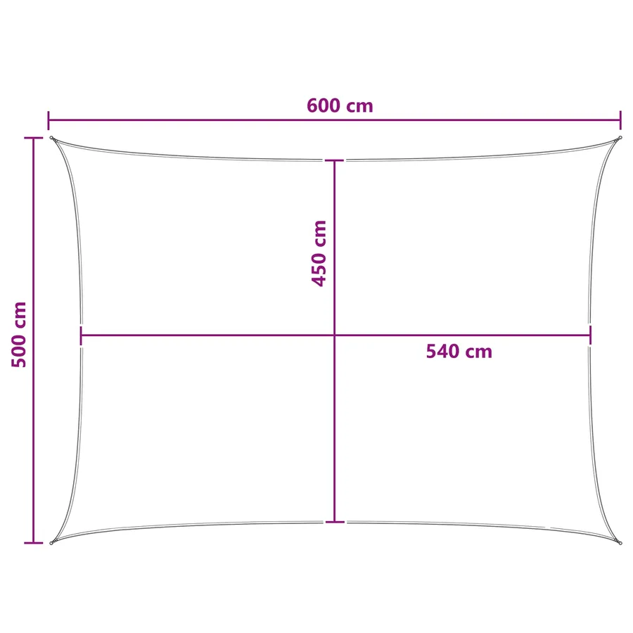 Voile d'ombre Gris clair et blanc 5 x 6 m HDPE - 8