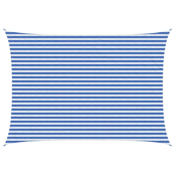 Voile d'ombre Bleu et Blanc 3,5 x 5 m HDPE