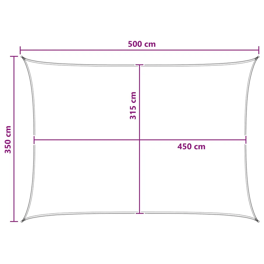 Voile d'ombre Bleu et Blanc 3,5 x 5 m HDPE - 8