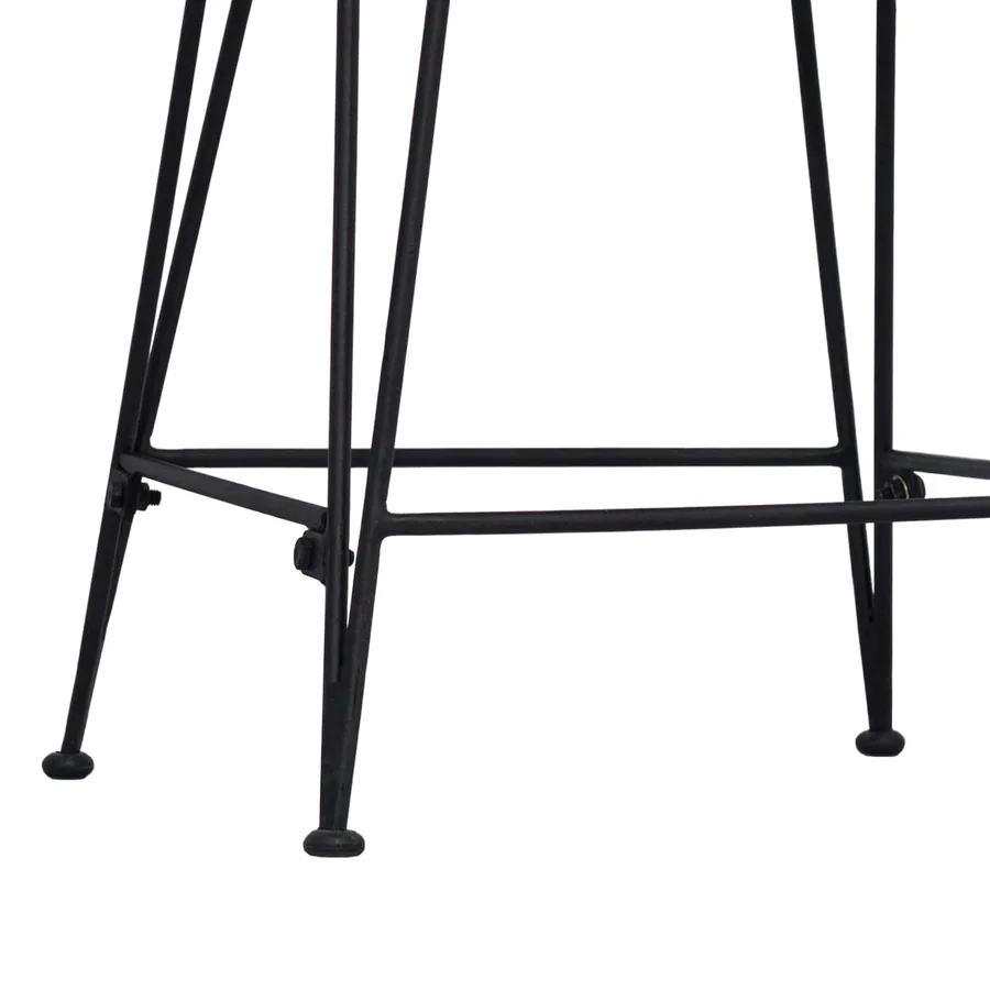 Tabouret de bar 2 pcs Noir 44 x 54 x 96 cm Rattan et Acier - 9