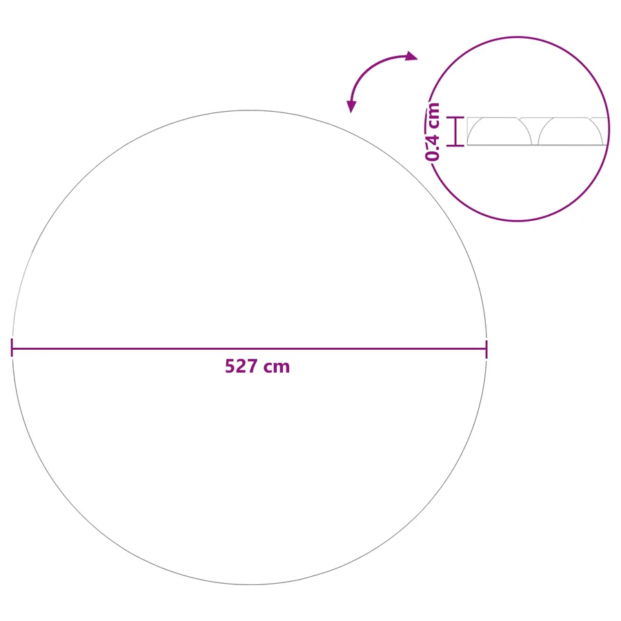 Couverture de piscine solaire extra épaisse Ø 527 cm 400 μm - 8