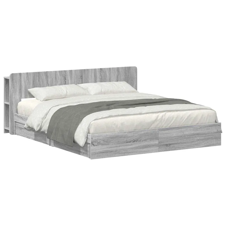 Cadre de lit avec rangement Sonoma gris 180 x 200 cm - 2