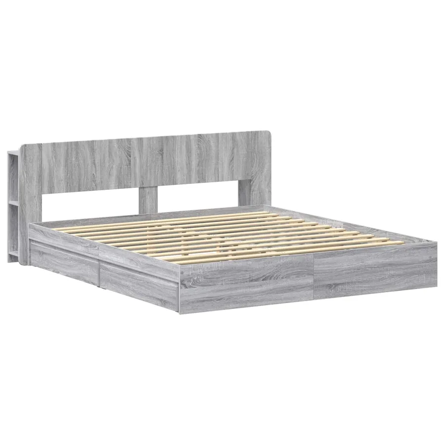 Cadre de lit avec rangement Sonoma gris 180 x 200 cm - 3