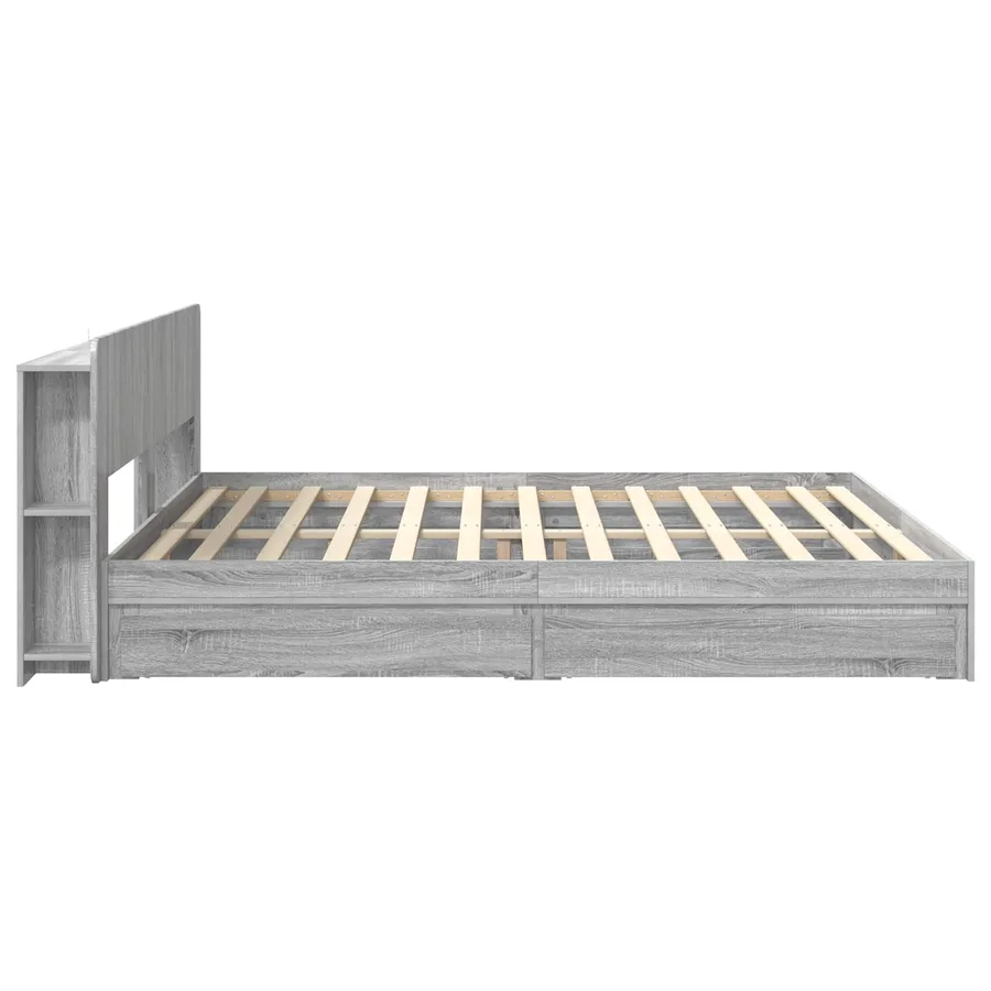 Cadre de lit avec rangement Sonoma gris 180 x 200 cm - 5