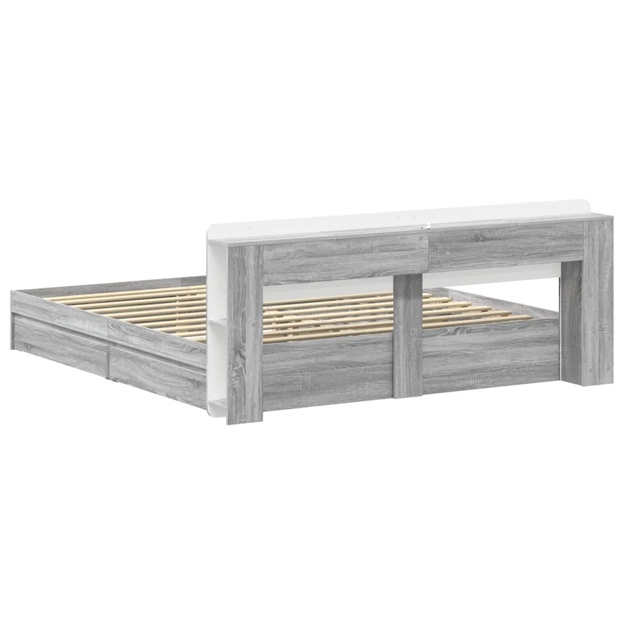 Cadre de lit avec rangement Sonoma gris 180 x 200 cm - 6