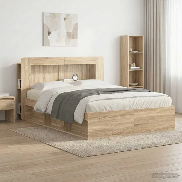 Cabinet de Tête de Lit Chêne Sonoma Bois d’ingénierie