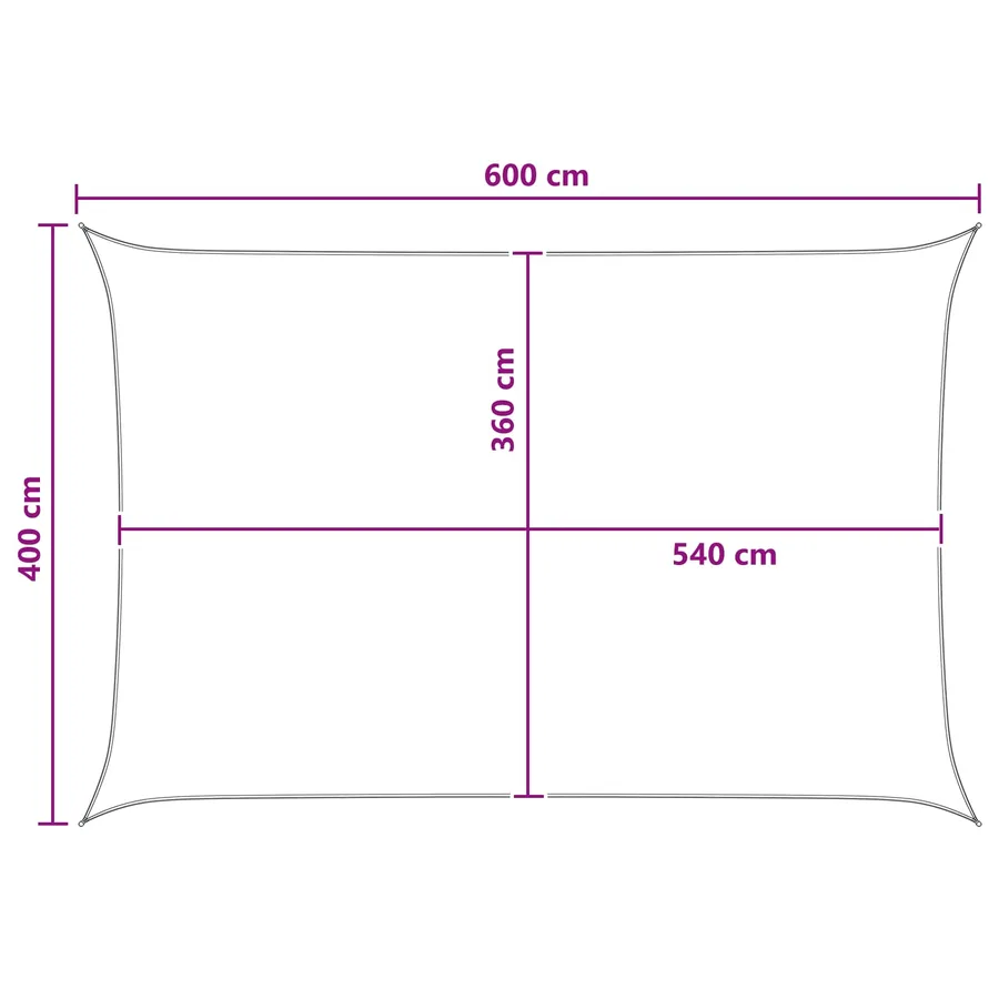 Voile d'ombre Gris clair et blanc 4 x 6 m HDPE - 8