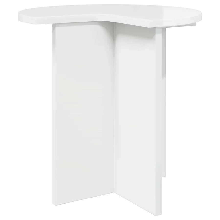 Table d'appoint Blanc brillant Ø 39 x 38 cm Bois d'ingénierie - 2