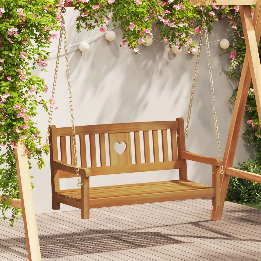 Banc balançoire de jardin Naturel 110 x 56 x 58 cm
