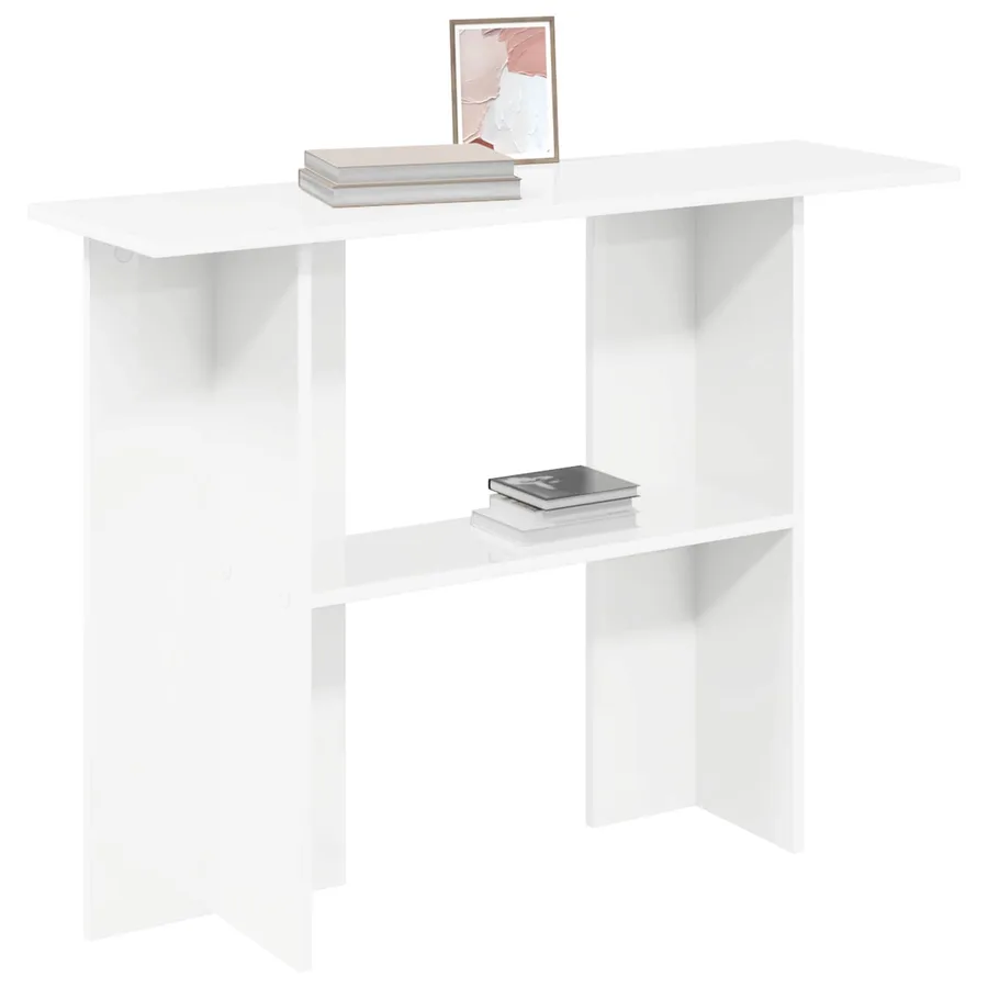 Table console Blanc 100 x 30 x 75 cm Bois d'ingénierie - 3