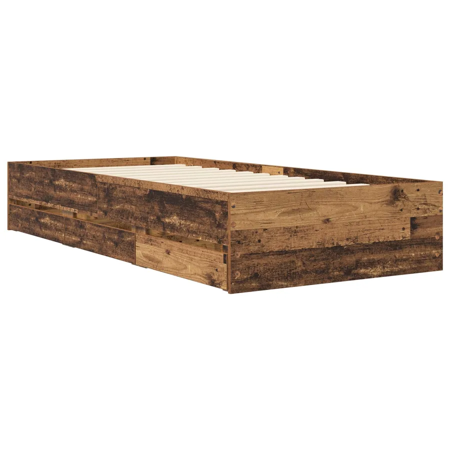 Cadre de lit avec rangement avec tiroir Bois ancien 80 x 200 cm - 2