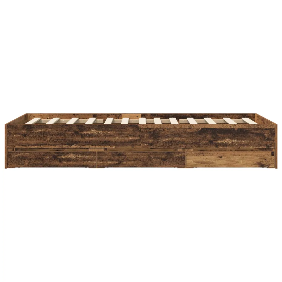 Cadre de lit avec rangement avec tiroir Bois ancien 80 x 200 cm - 4