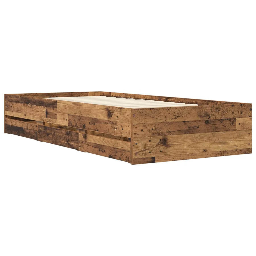 Cadre de lit avec rangement avec tiroir Bois ancien 80 x 200 cm - 5