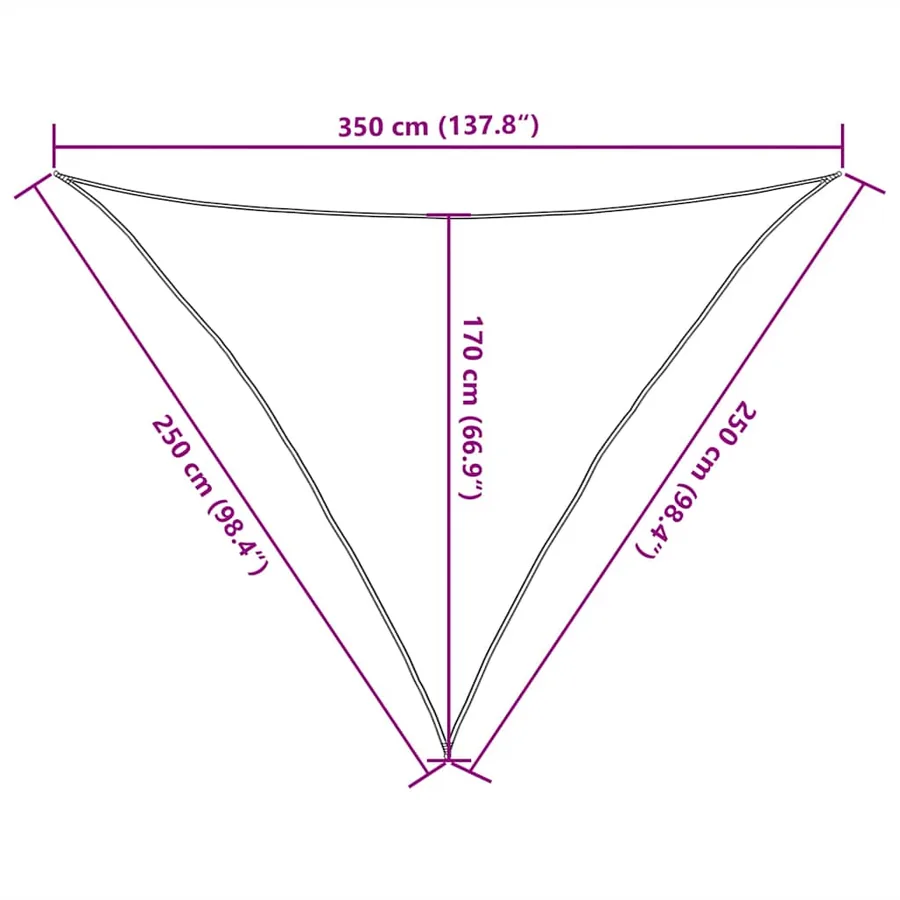 Voile d'ombrage 160 g/m² Taupe 2,5x2,5x3,5 m PEHD - 10