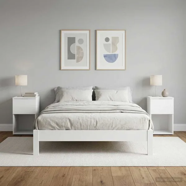 Armoire de lit 2 pcs Blanc 29 x 31,5 x 49 cm Bois d'ingénierie
