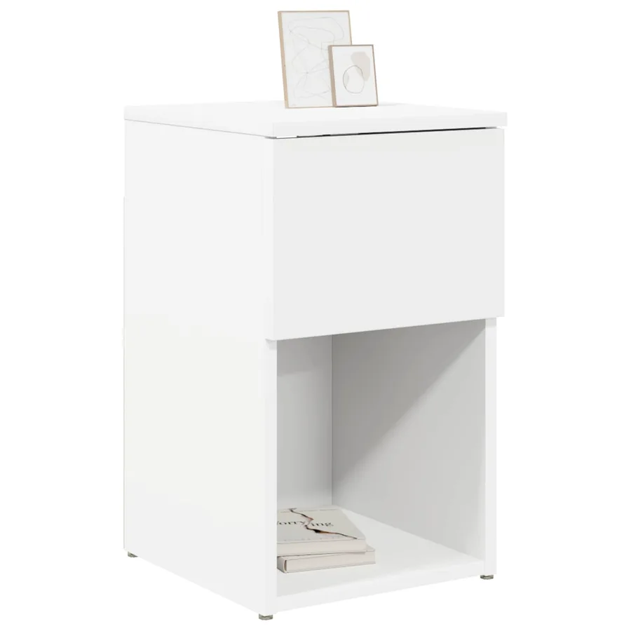 Armoire de lit 2 pcs Blanc 29 x 31,5 x 49 cm Bois d'ingénierie - 3