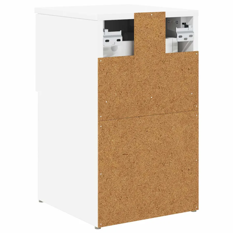 Armoire de lit 2 pcs Blanc 29 x 31,5 x 49 cm Bois d'ingénierie - 9