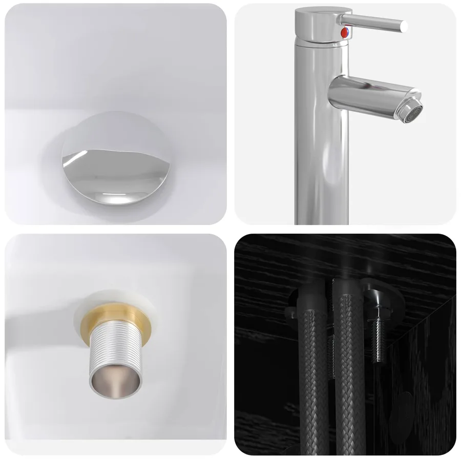 Ensemble de mobilier de salle de bain 5 pcs Chêne noir - 10