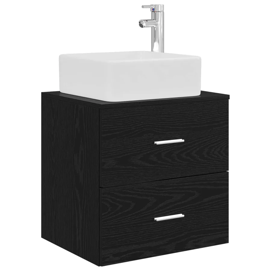 Ensemble de mobilier de salle de bain 5 pcs Chêne noir - 5