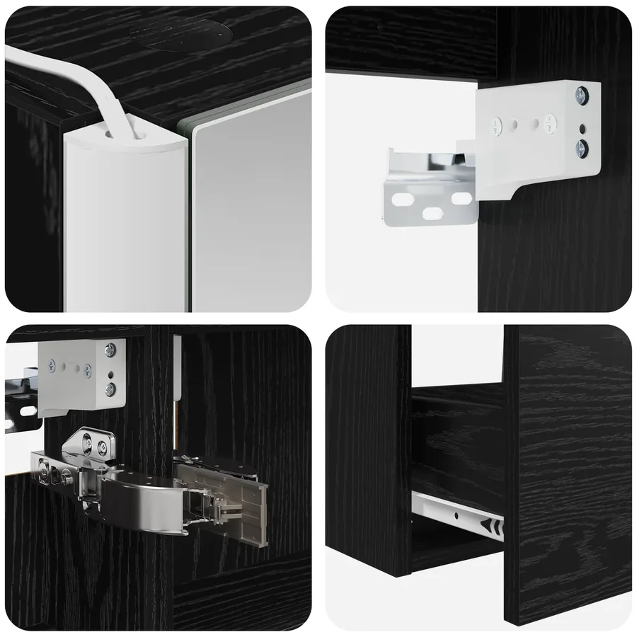 Ensemble de mobilier de salle de bain 5 pcs Chêne noir - 9