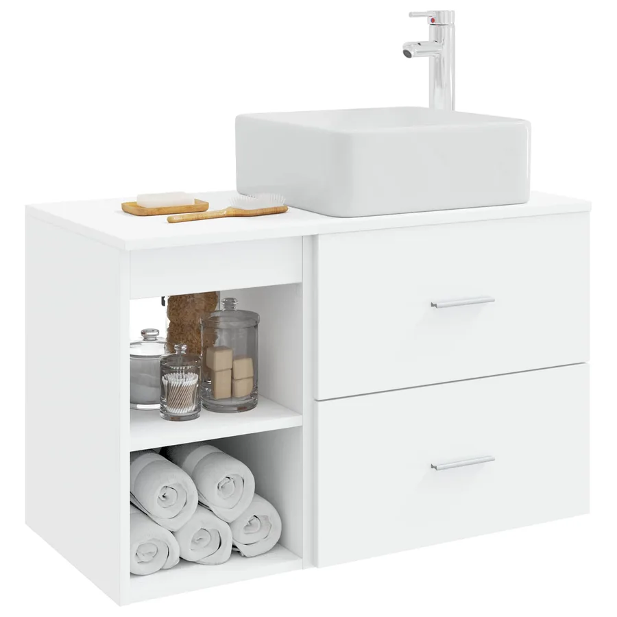 Ensemble de mobilier de salle de bain 2 pcs Blanc - 3