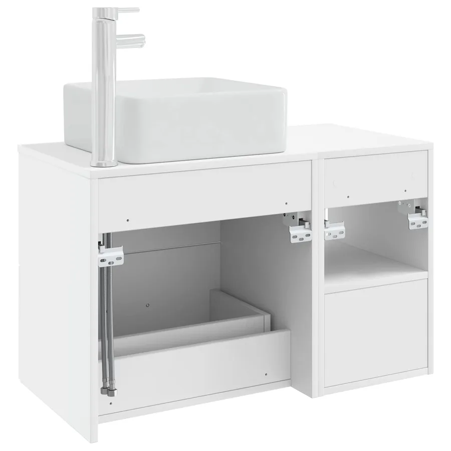 Ensemble de mobilier de salle de bain 2 pcs Blanc - 6