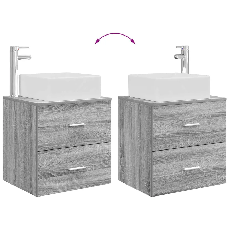 Ensemble de mobilier de salle de bain 5 pcs Sonoma gris - 13