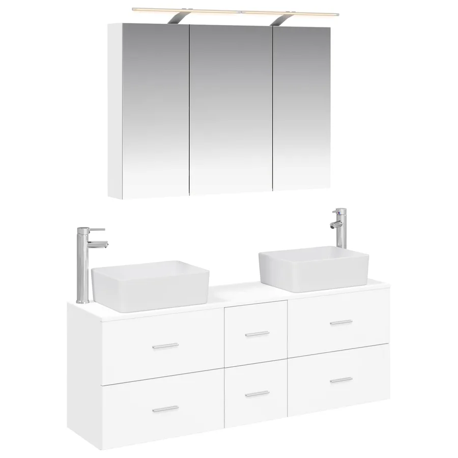 Ensemble de mobilier de salle de bain 4 pcs Blanc - 2