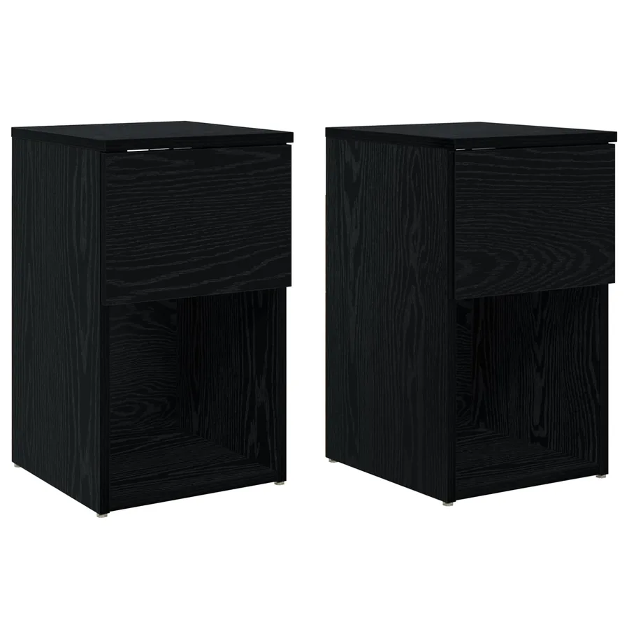 Armoire de lit 2 pcs Chêne noir 29 x 31,5 x 49 cm - 2