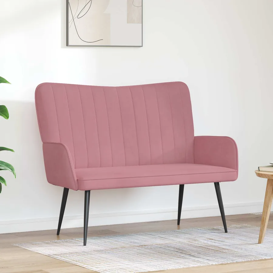 Sofa 2 places Rose 115 x 61 x 87 cm Velours
