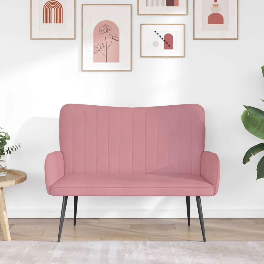 Sofa 2 places Rose 115 x 61 x 87 cm Velours - 3