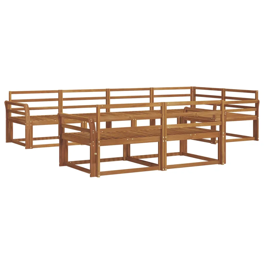 Ensemble de canapés d'extérieur 7 pcs Naturel - 2