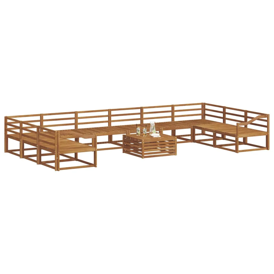 Ensemble de canapés d'extérieur 11 pcs Naturel - 3
