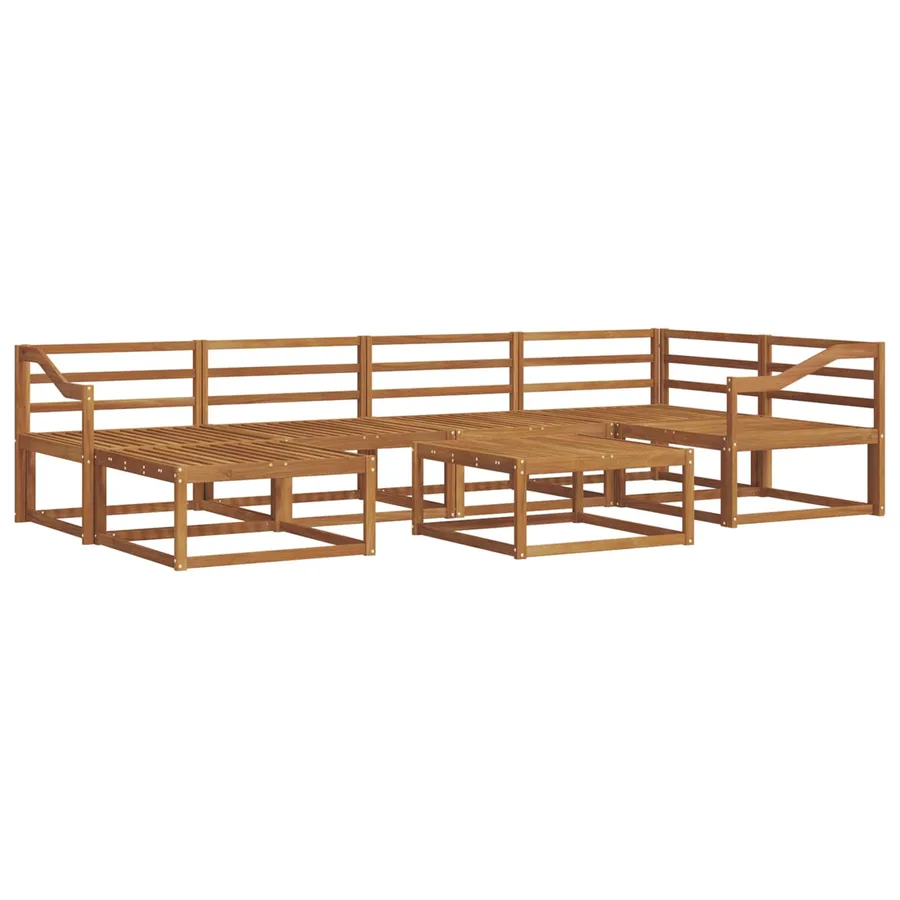 Ensemble de canapés d'extérieur 7 pcs Naturel - 2