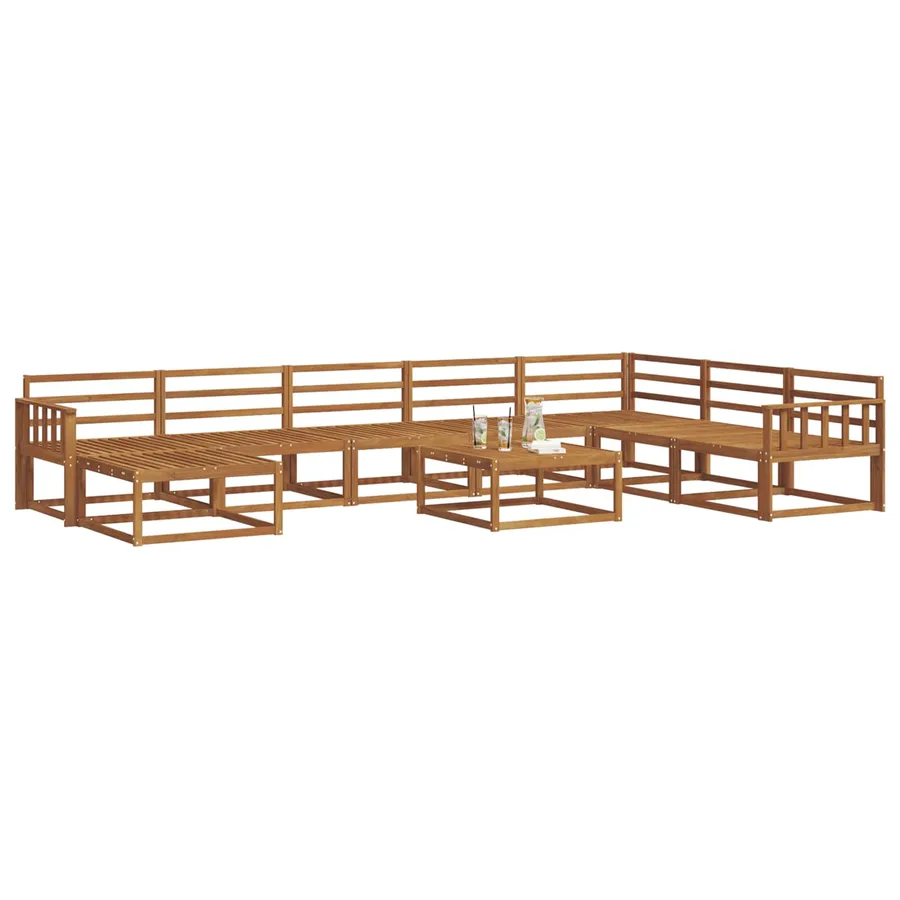 Ensemble de canapés d'extérieur 9 pcs Naturel - 3