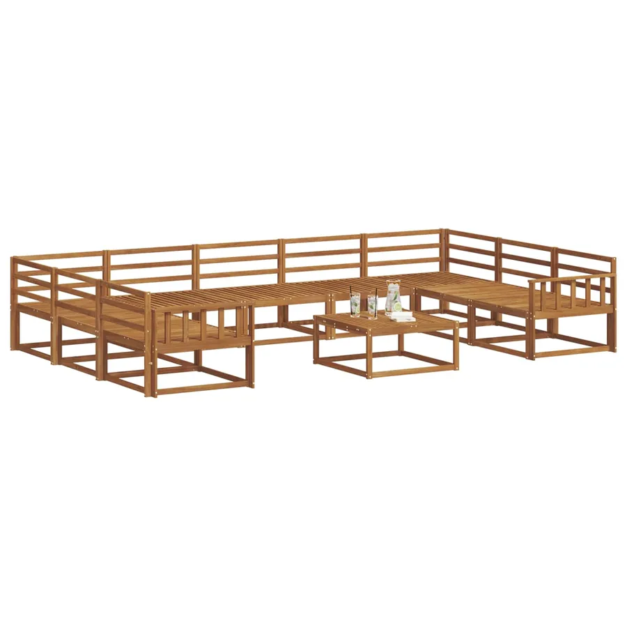 Ensemble de canapés d'extérieur 10 pcs Naturel - 3